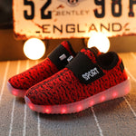 Size 25-37 Kids Led USB Recharge Glowing Shoes Children's Hook Loop Shoes Children's Glowing Sneakers Kids Led Luminous Shoes