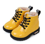 NEW 2019 Girls Leather Boots Boys Shoes Spring Autumn PU Leather Children Boots Fashion Toddler Kids Boots Warm Winter Boots