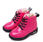 NEW 2019 Girls Leather Boots Boys Shoes Spring Autumn PU Leather Children Boots Fashion Toddler Kids Boots Warm Winter Boots