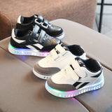 Luminous Sneakers Kids Shoes Boys Growing Sneakers PU Waterproof Sport Boys Shoes Tenis Infantil Breathable Child Light Up Shoes