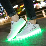 Large Size Children Casual Shoes With Lights USB Charge Luminous Sneakers for Kids Boys Glowing Led Shoes Girls Lighted Shoes