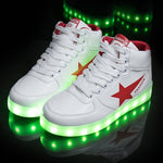 Large Size Children Casual Shoes With Lights USB Charge Luminous Sneakers for Kids Boys Glowing Led Shoes Girls Lighted Shoes