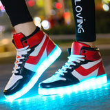 Large Size Children Casual Shoes With Lights USB Charge Luminous Sneakers for Kids Boys Glowing Led Shoes Girls Lighted Shoes