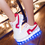 Large Size Children Casual Shoes With Lights USB Charge Luminous Sneakers for Kids Boys Glowing Led Shoes Girls Lighted Shoes