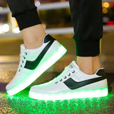 Large Size Children Casual Shoes With Lights USB Charge Luminous Sneakers for Kids Boys Glowing Led Shoes Girls Lighted Shoes