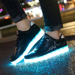 Large Size Children Casual Shoes With Lights USB Charge Luminous Sneakers for Kids Boys Glowing Led Shoes Girls Lighted Shoes