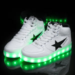 Large Size Children Casual Shoes With Lights USB Charge Luminous Sneakers for Kids Boys Glowing Led Shoes Girls Lighted Shoes