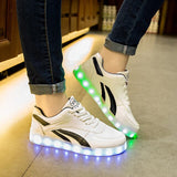 Large Size Children Casual Shoes With Lights USB Charge Luminous Sneakers for Kids Boys Glowing Led Shoes Girls Lighted Shoes