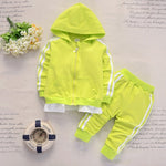 2019 Spring Baby Casual Tracksuit Children Boy Girl Cotton Zipper Jacket Pants 2Pcs/Sets Kids Leisure Sport Suit Infant Clothing