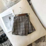 Autumn olde baby girls clothes set Plaid Skirt Fashion Elastic Waist Children Shorts Clothing set Kids Skirts Girls bebes 2-7T