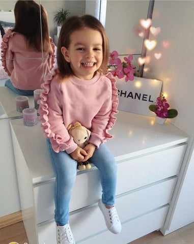 Kids Baby Girl Clothes Ruffle Tops Sweatshirt Soft Pants 2Pcs Outfits Infant Kids Clothes toddler girl winter clothes