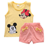 Pudcoco Baby Girl Summer Clothes Set 2 Piece Set Cartoon Mouse 2-4T Baby Kids Clothes Vest Top + Shorts Tracksuit Outfits