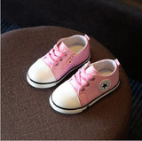 2018 Hot sale children casual canvas shoes flat toddler shoes for boys girls outdoor lace up kids fashion sneakers size 21-25