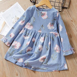 Girls Clothes Sets 2019 Autumn Style Kids Long-Sleeve Denim Bow White Mesh Dress Children Suits For Kids Dress With Bow