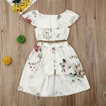 Fashion Toddler Infant Kids Baby Girls Floral Ruffle Crop Top Shorts Dress 2Pcs Clothes Lovely Baby Outfits Summer Sets