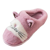 Fashionable Kid's Children Cute Cartoon Cat Warm Non-slip Floor Home Slippers Indoor Shoes kids shoes indoor 2019 Winter scarpe