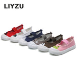 boys Girls Spring Summer Children's Canvas Shoes Lazy A Pedal Kid's Non-slip Flat Casual Shoes Cute Cartoon Printed Peas Shoes