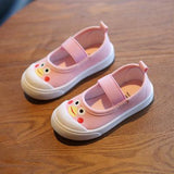 boys Girls Spring Summer Children's Canvas Shoes Lazy A Pedal Kid's Non-slip Flat Casual Shoes Cute Cartoon Printed Peas Shoes