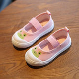 boys Girls Spring Summer Children's Canvas Shoes Lazy A Pedal Kid's Non-slip Flat Casual Shoes Cute Cartoon Printed Peas Shoes