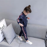 2019 Spring Baby Girls Sport Long Sleeve Zipper Coat+ Pant Casual Girls Clothing Kids Tracksuit For Children Clothes For Girls