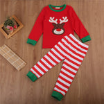 2018 Baby Boys Girls Christmas Pajamas Kids Long Sleeve Xmas Deer Cotton Pajamas Children Clothing Set