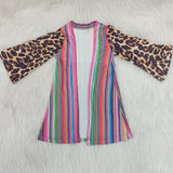 Little Kids Girls 3 pcs Boutique Clothing Set Hot Sale Rodeo Top Leopard  Bell Pants and Cardigan Outfit Clothes Set