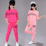 Girls Sports Suit Spring Autumn Children Clothing Tracksuit Girls Long Sleeve T shirt+Pants 2Pcs Sets Teen Clothes Kids Outfits