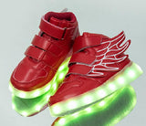 UncleJerry Kids Light up Shoes with wing Children Led Shoes Boys Girls Glowing Luminous Sneakers USB Charging Boy Fashion Shoes