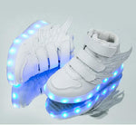 UncleJerry Kids Light up Shoes with wing Children Led Shoes Boys Girls Glowing Luminous Sneakers USB Charging Boy Fashion Shoes