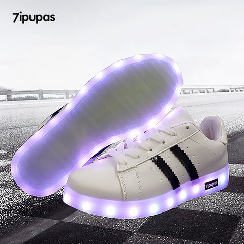 7ipupas 11 Colors Unisex Led shoes Fashion couple led luminous sneakers Zapatos Hombre Led Light Shoe kids boy girl glowing shoe