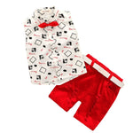 Baby Boys Clothing Sets Summer Children's T Shirts + Shorts + Belt 3pcs Suits Bow Pants Sports Kids Clothes Fashion Clothes