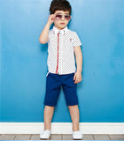 Baby Boys Clothing Sets Summer Children's T Shirts + Shorts + Belt 3pcs Suits Bow Pants Sports Kids Clothes Fashion Clothes