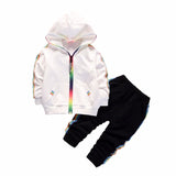 2019 Spring Baby Casual Tracksuit Children Boy Girl Cotton Zipper Jacket Pants 2Pcs/Sets Kids Leisure Sport Suit Infant Clothing