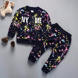 2019 Spring Baby Casual Tracksuit Children Boy Girl Cotton Zipper Jacket Pants 2Pcs/Sets Kids Leisure Sport Suit Infant Clothing