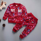 2019 Spring Baby Casual Tracksuit Children Boy Girl Cotton Zipper Jacket Pants 2Pcs/Sets Kids Leisure Sport Suit Infant Clothing