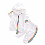 2019 Spring Baby Casual Tracksuit Children Boy Girl Cotton Zipper Jacket Pants 2Pcs/Sets Kids Leisure Sport Suit Infant Clothing