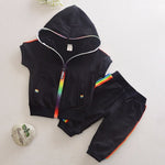 2019 Spring Baby Casual Tracksuit Children Boy Girl Cotton Zipper Jacket Pants 2Pcs/Sets Kids Leisure Sport Suit Infant Clothing